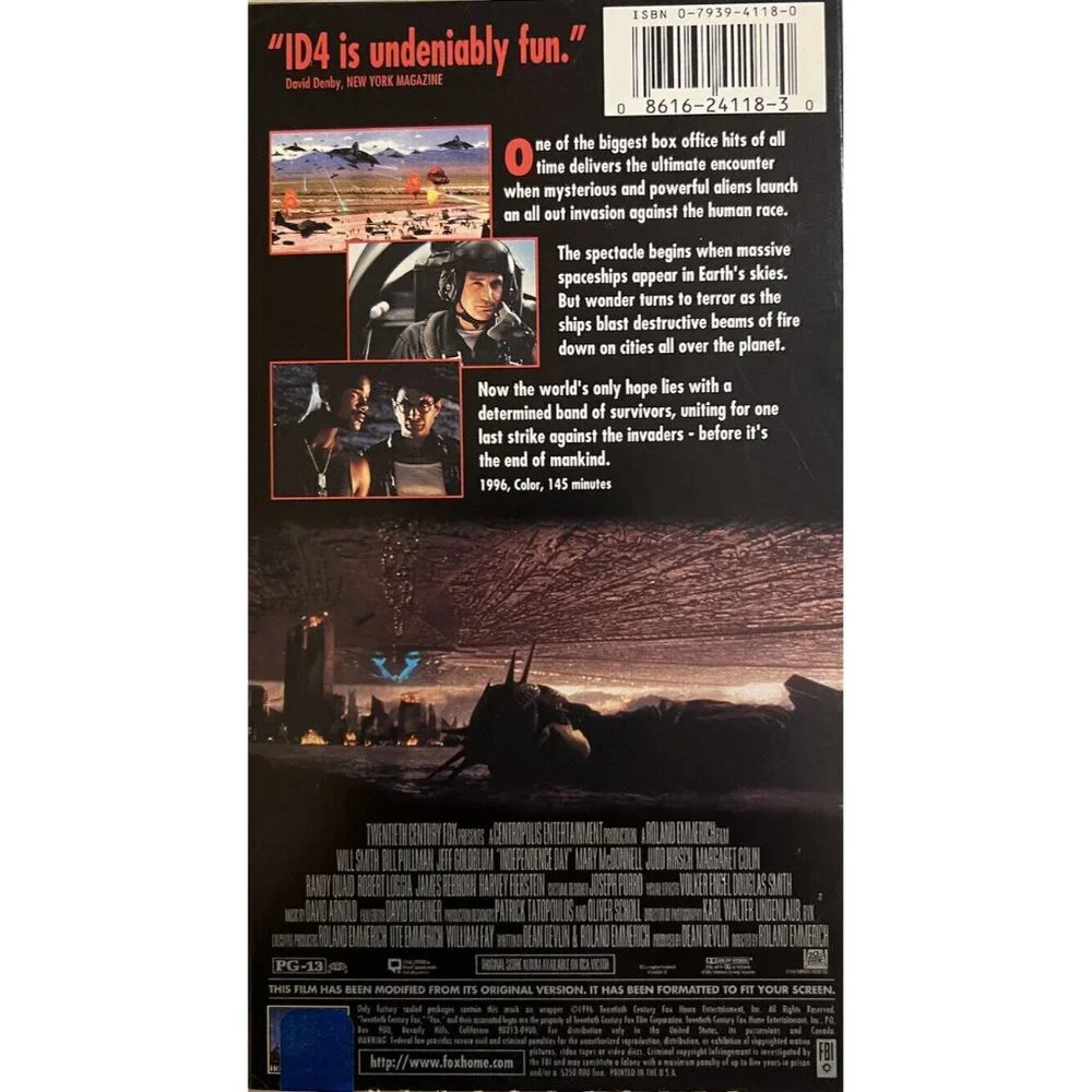 Independence Day (VHS, 1996) Will Smith – Sci‑Fi Action – Very Good